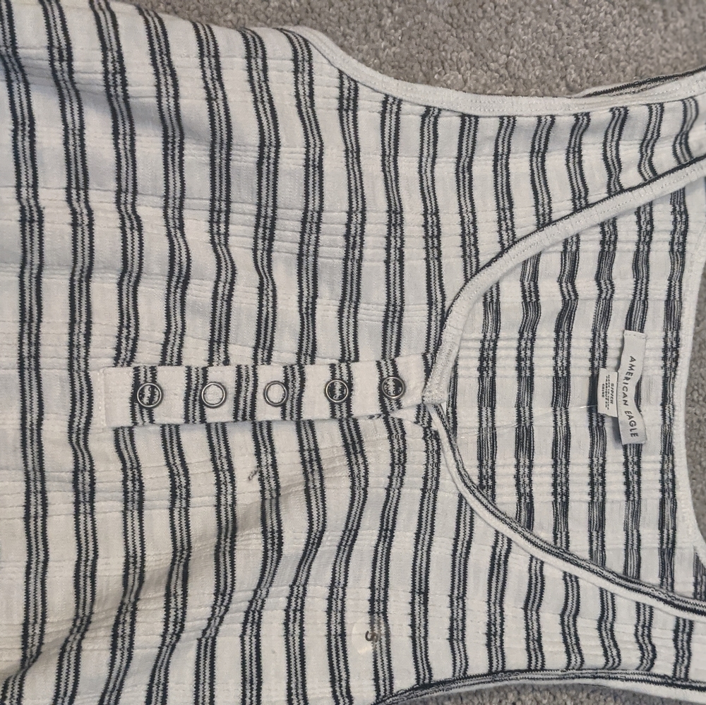 Striped, button up tank top